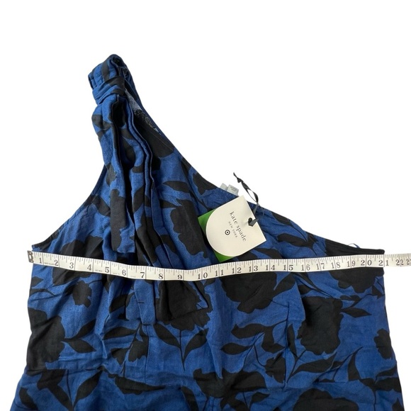 Kate Spade One Shoulder Jumpsuit, Blue & Black Floral, 17 - Picture 7 of 7